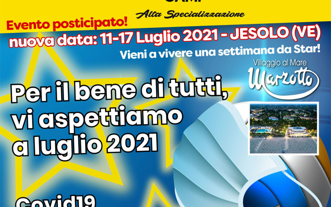 Evento posticipato al 2021